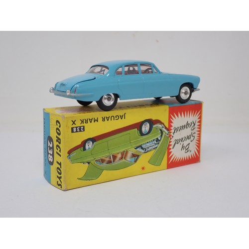 364 - Corgi Toys 238 blue Jaguar Mk10, boxed