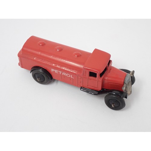 386 - Dinky Toys rare 25d/2 red Petrol Tanker with white lettering