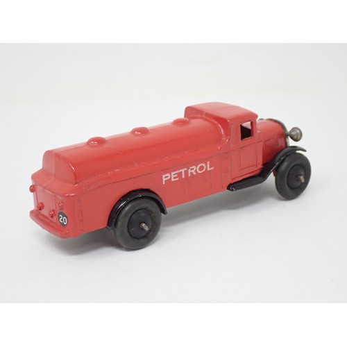 386 - Dinky Toys rare 25d/2 red Petrol Tanker with white lettering