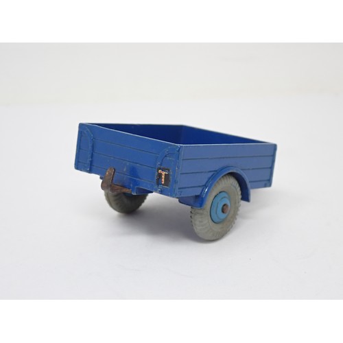 387 - Dinky Toys 27M rare Land Rover Trailer, blue with blue hubs