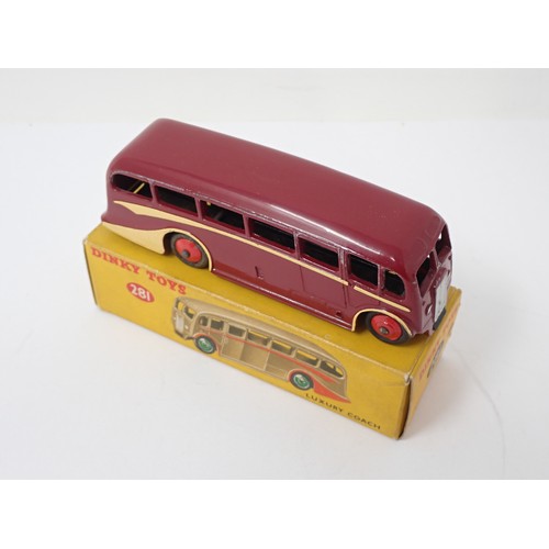 393 - Dinky Toys 281 maroon Luxury Coach, boxed