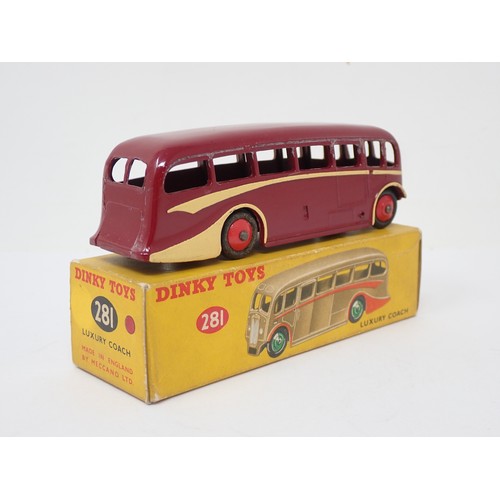 393 - Dinky Toys 281 maroon Luxury Coach, boxed