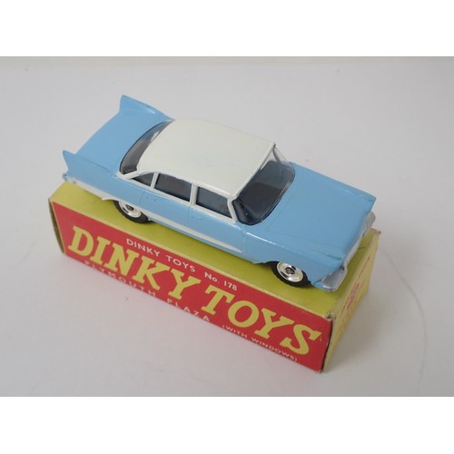 395 - Rare Dinky Toys 178 pale blue and white Plymouth Plaza, boxed