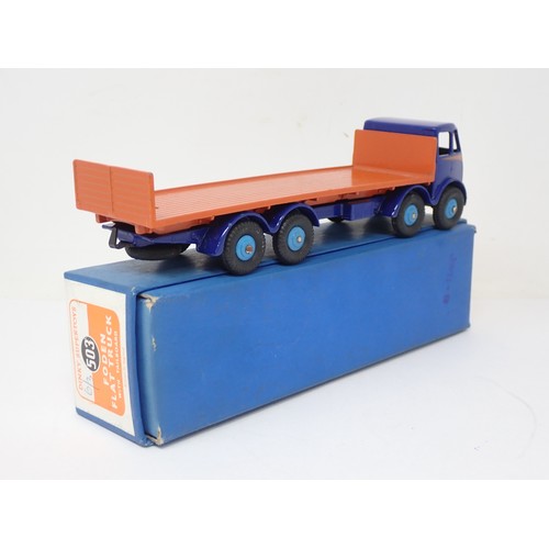 401 - Dinky Supertoys 503 1st type Foden Flat Truck with orange back and blue chassis, boxed