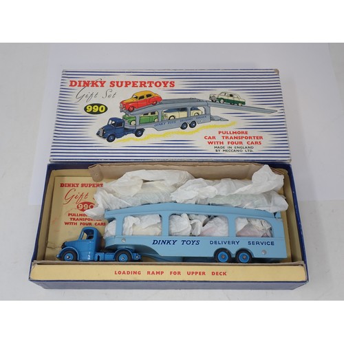 410 - Dinky Supertoys 990 Gift Set Pullmore Car Transporter with Austin Somerset, Ford Zephyr, Hillman Min... 