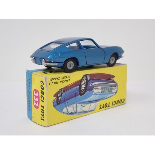 417 - Corgi Toys 332 blue Lancia Fulvia Sport, boxed