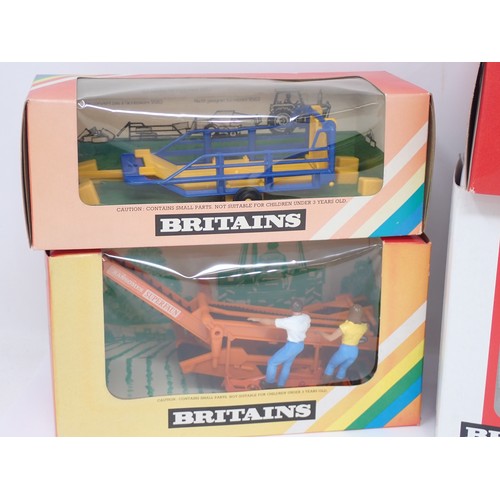 425 - Four boxed Britains items of Farm Machinery including 9535 Potato Harvester, 9556 New Holland Baler,... 