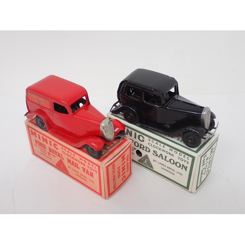 441 - Triang Minic Ford Royal Mail Van and £100 Ford Saloon, both in reproduction boxes