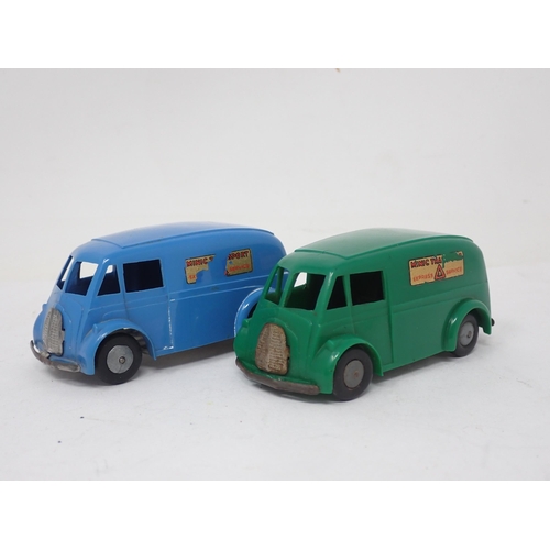 448 - A Triang Minic push and go blue Transport Van and green Van