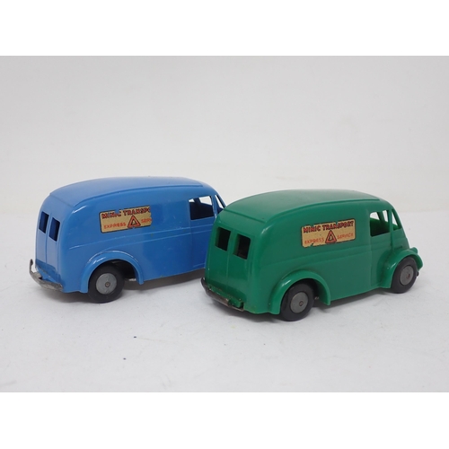 448 - A Triang Minic push and go blue Transport Van and green Van