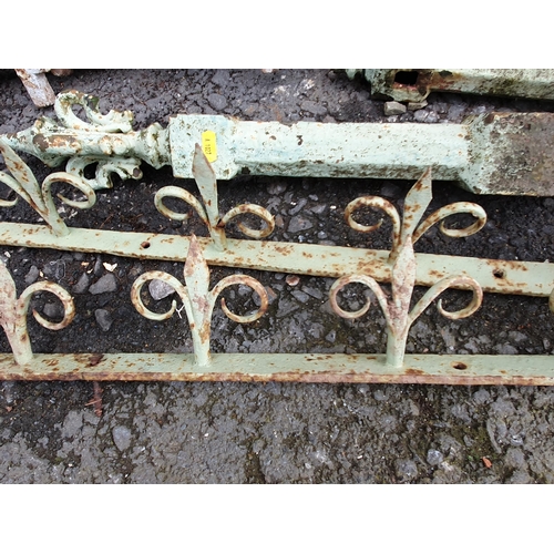 637 - A selection of Vintage Metal Fence Railing Sections, arched and floral decoration, including four po... 