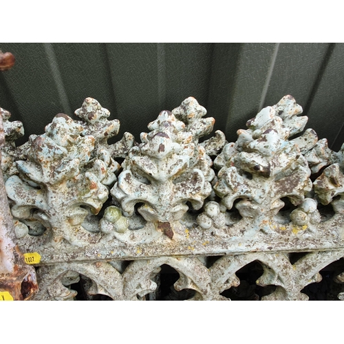 637 - A selection of Vintage Metal Fence Railing Sections, arched and floral decoration, including four po... 