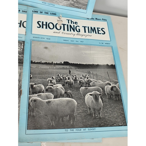 643 - Ten copies of 'The Shooting times' dated 1957 & 1959