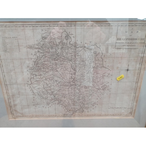 651 - An engraved map of Herefordshire