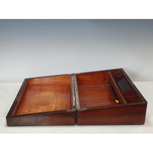 13 - A 19th Century oak Box, a 19th Century rosewood Writing Box (contents missing), and an oak two handl... 