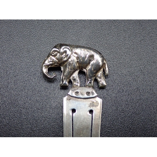 146 - A George V silver Bookmark with elephant finial, Glasgow 1929