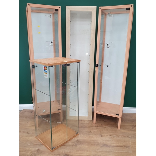 491 - Four modern Shop Display Cabinets (two fitted with Lighting).(Failed PAT Tests)