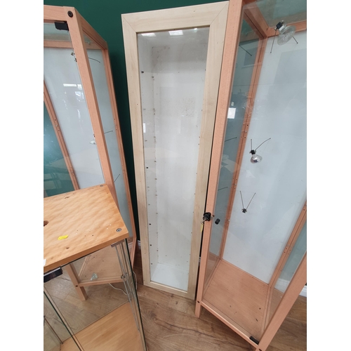 491 - Four modern Shop Display Cabinets (two fitted with Lighting).(Failed PAT Tests)