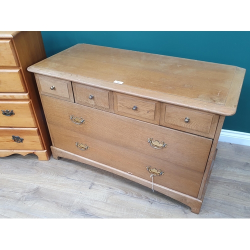 492 - A modern oak Chest of four short above two long Drawers A/F 3ft 7