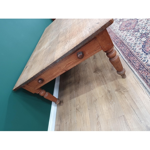 53 - ***Amendment - three plank not two*** 
A large Victorian pine Farmhouse Table with three plank Top, ... 