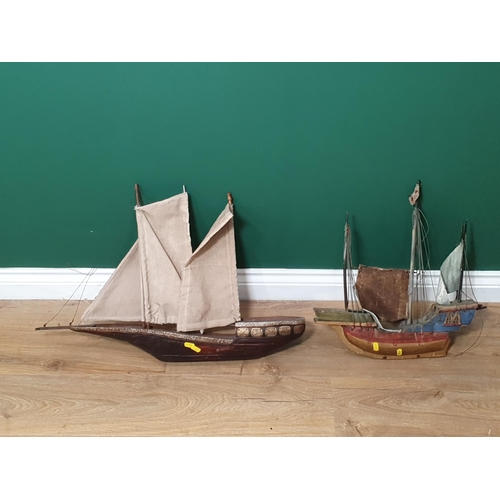 588 - Two scratch built Model Boats.