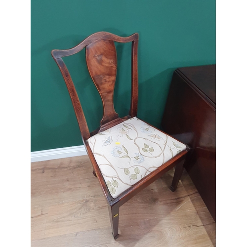 465 - A 19th Century mahogany Dropleaf Table and two mahogany framed Single Chairs with upholstered drop i... 