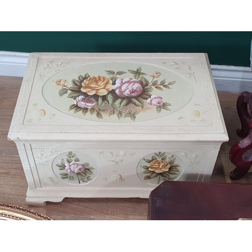 585 - A mahogany swing Dressing Table Mirror on plinth base, another Dressing Mirror, an oak folding Cake ... 