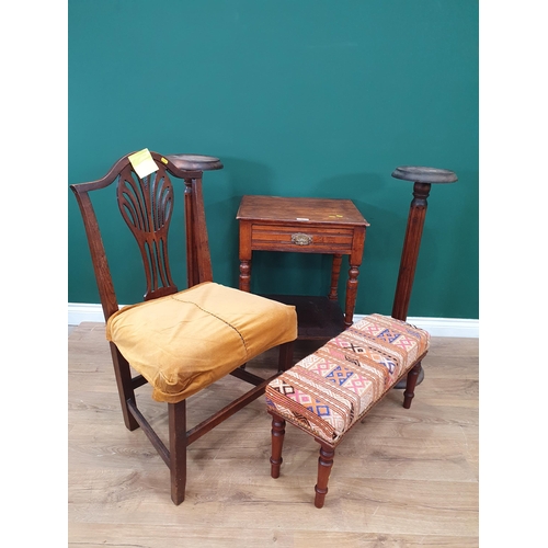 67 - A light oak Chest of three long Drawers with panelled sides on chamfered square supports, 2ft 11