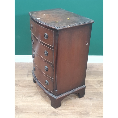 48 - A mahogany veneered Bureau Bookcase fitted three drawers mounted on cabriole supports 6ft 8in H x 3f... 