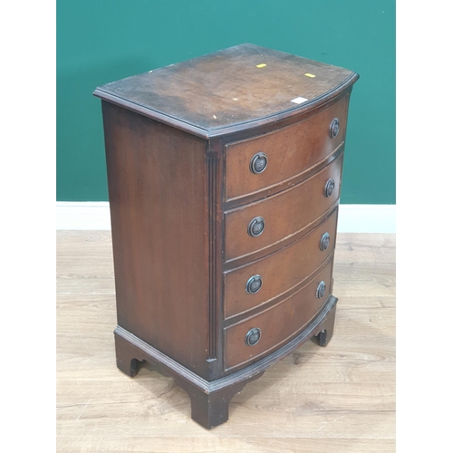 48 - A mahogany veneered Bureau Bookcase fitted three drawers mounted on cabriole supports 6ft 8in H x 3f... 