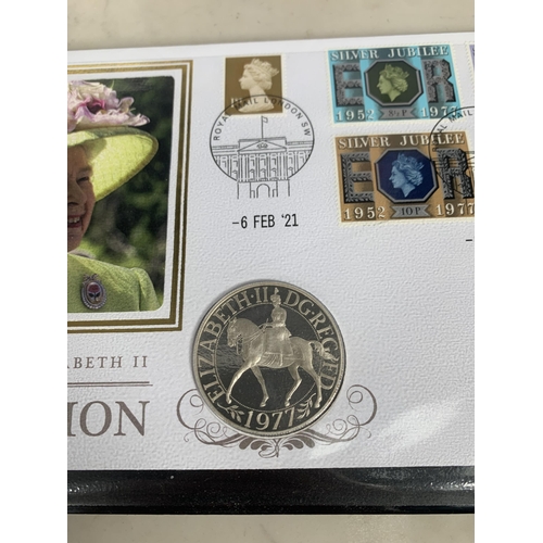 218 - Tristan Da Cunha 2021 50th Anniversary of Decimalisation silver £5 in cover, with COA, along with a ... 