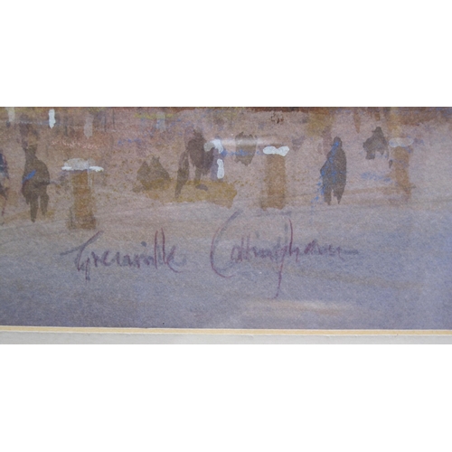 420 - GRENVILLE COTTINGHAM. Piazza del Campo, Siena, signed, watercolour heightened with white, 14 x 21 1/... 