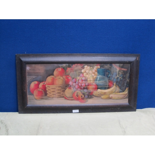 429 - GIOVANNI BARBARO. Still Lifes of assorted fruit on ledges, signed, watercolour, 12½x 32in; a pair (2... 