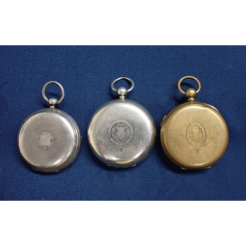 188 - Two gentlemen's silver Pocket Watches and a yellow metal chronometer Pocket Watch A/F