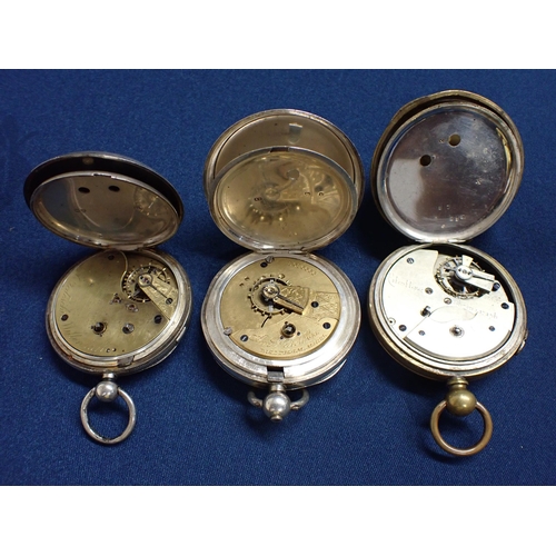 188 - Two gentlemen's silver Pocket Watches and a yellow metal chronometer Pocket Watch A/F