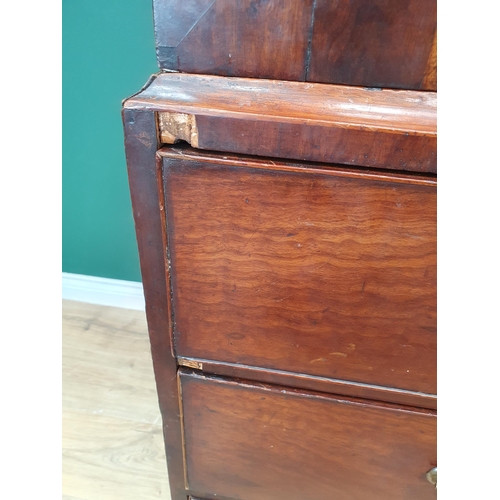 23 - A 19th Century mahogany Linen Press the top section fitted pair of moulded doors, above the base fit... 