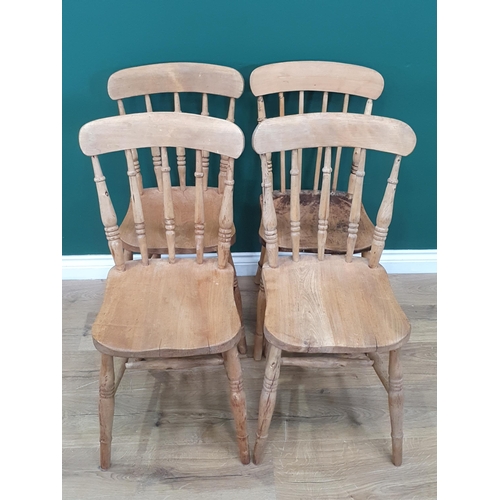 26 - A modern pine Kitchen Table on turned supports, 6ft Long x 3ft Wide x 2ft 7