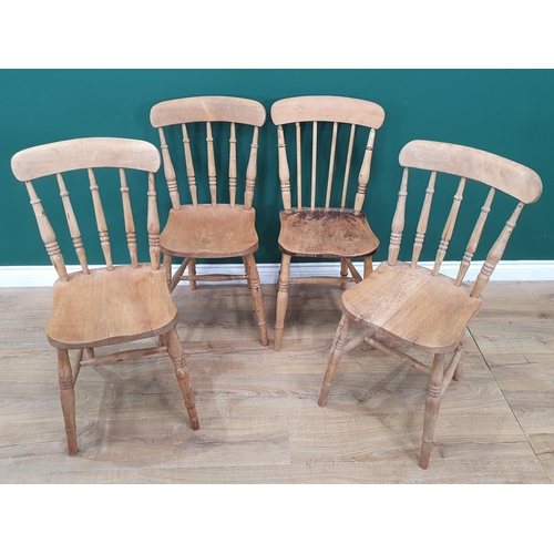 26 - A modern pine Kitchen Table on turned supports, 6ft Long x 3ft Wide x 2ft 7