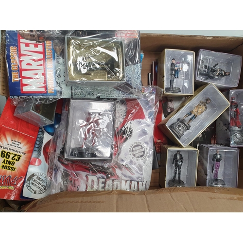 265 - Two Boxes of Marvel Figurines including, Blade, The Incredible Hulk, Silver Surfer, Deadman, Spiderm... 