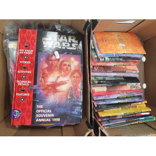 269 - Three Boxes of Star Wars related Books, Magazines and some Figures.