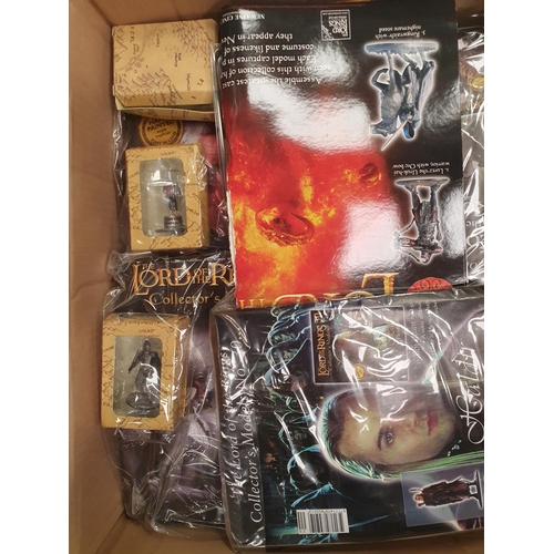 276 - Two Boxes of The Lord of the Rings Collector's Models and Magazines including, Gandalf, Gothmog, Sar... 