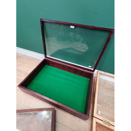 291 - Three glazed Table Top Display Cases with hinged lids.