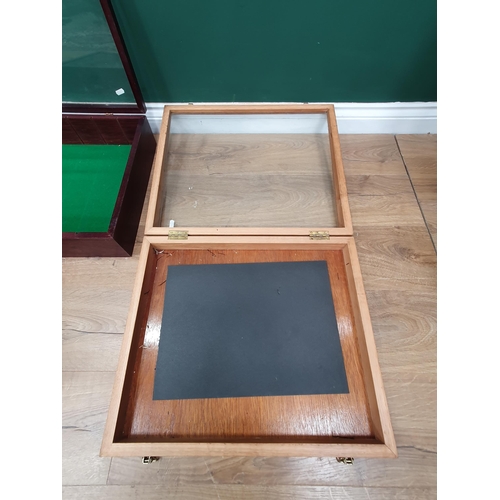 291 - Three glazed Table Top Display Cases with hinged lids.