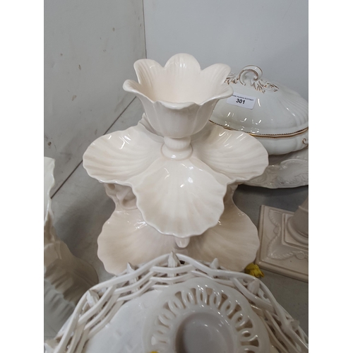 301 - A quantity of white moulded China including Wedgwood, Royal Worcester, Aynsley etc