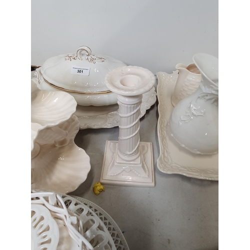 301 - A quantity of white moulded China including Wedgwood, Royal Worcester, Aynsley etc