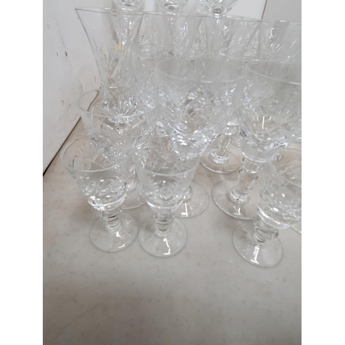 304 - A set of six Hock Glasses, Wines, Tumblers, Sherry Glasses etc