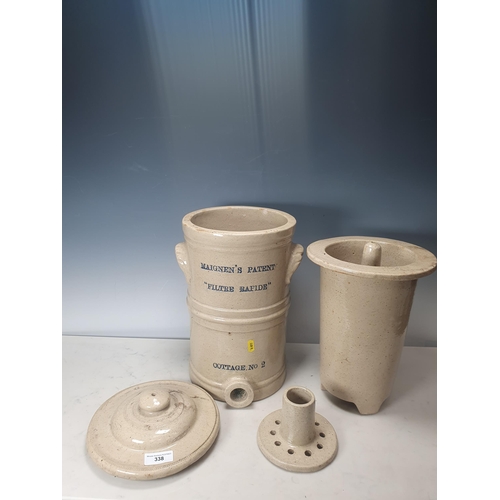 338 - A French stoneware Water Purifier, 17in H