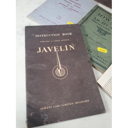 373 - A Jowett Javelin Maintenance Manual, List of Spare Parts, the Jowett Light Car Instruction Book, Com... 