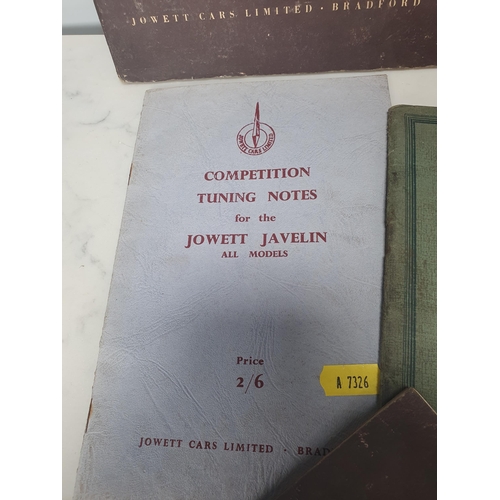 373 - A Jowett Javelin Maintenance Manual, List of Spare Parts, the Jowett Light Car Instruction Book, Com... 