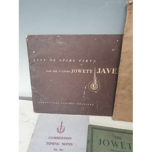 373 - A Jowett Javelin Maintenance Manual, List of Spare Parts, the Jowett Light Car Instruction Book, Com... 